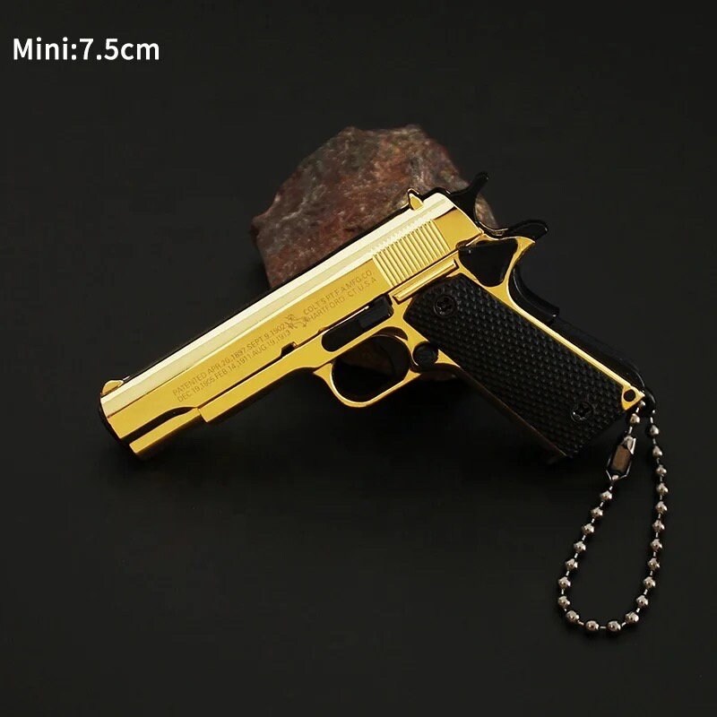 Gold 1911 KeyChain Metal